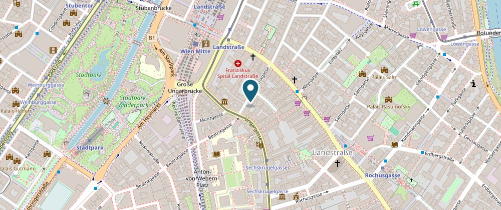 Lageplan: Ordination Dr. Gerhard Niemeck, Beatrixgasse 11, 1030 Wien – nahe Wien Mitte/Landstraße